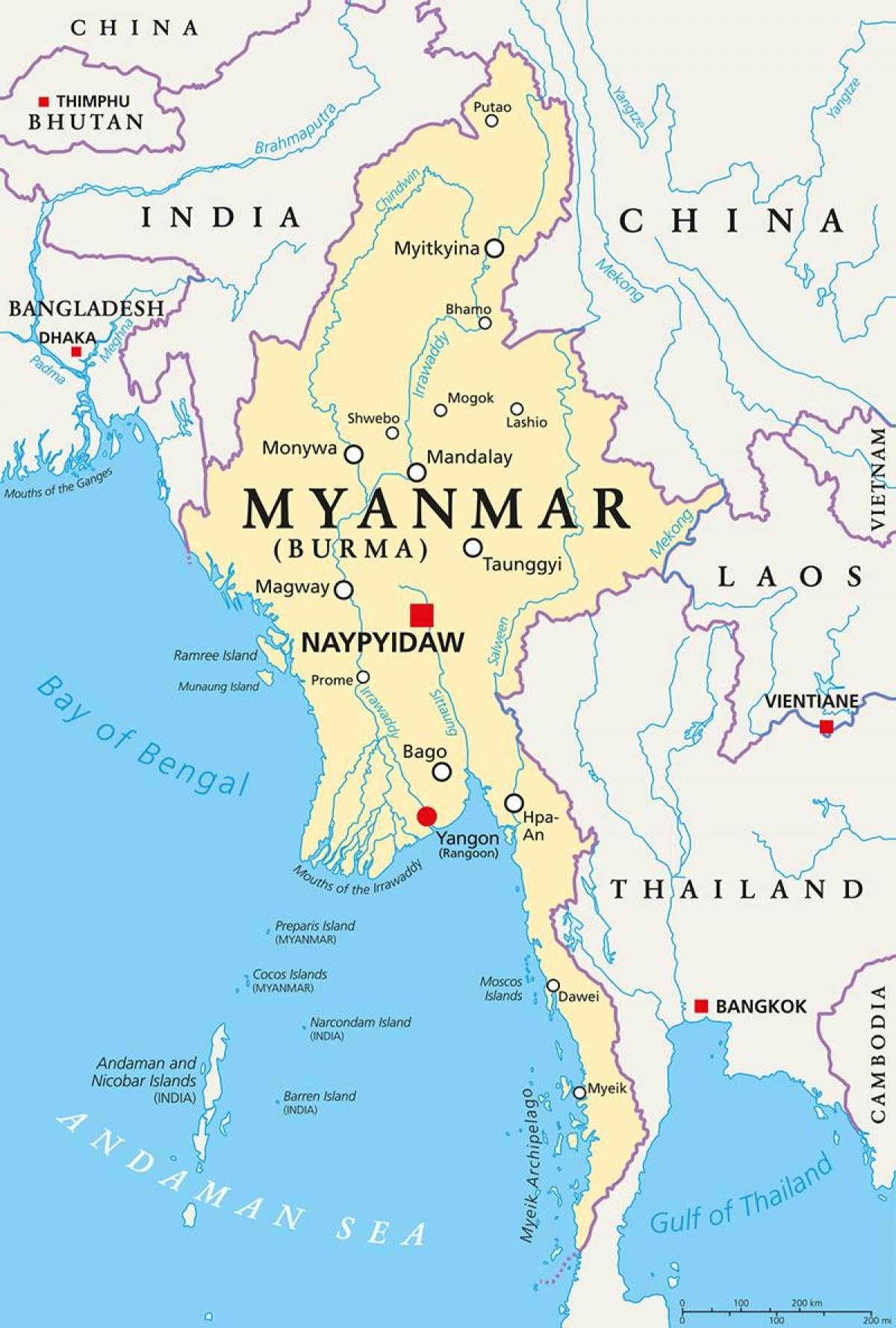 Myanmar mapa ng bansa