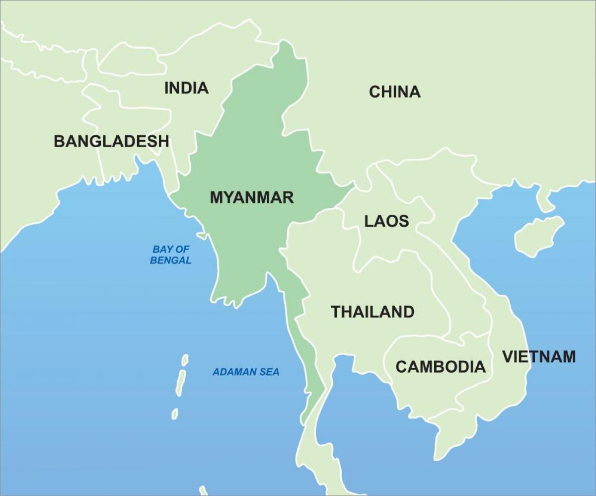 Myanmar sa asya mapa
