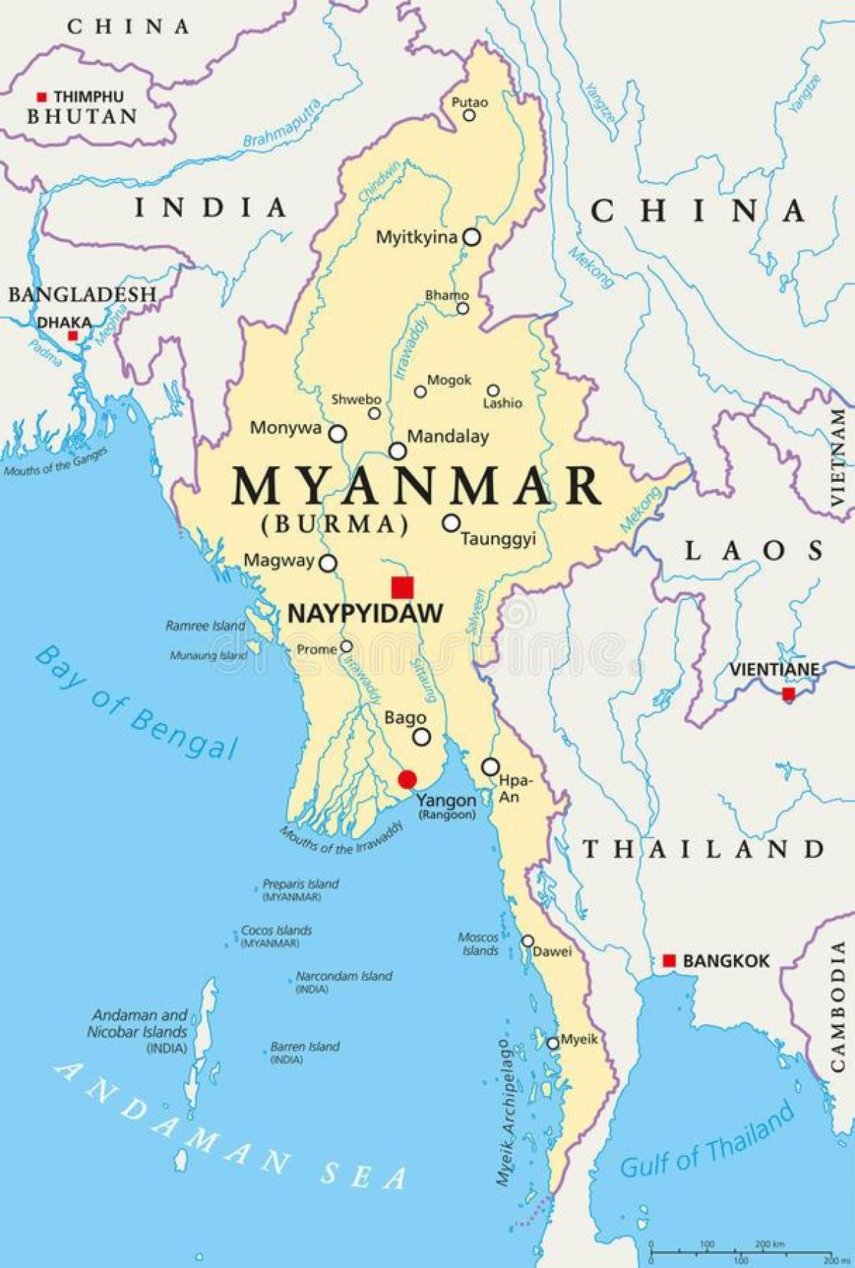 naypyidaw sa Myanmar mapa