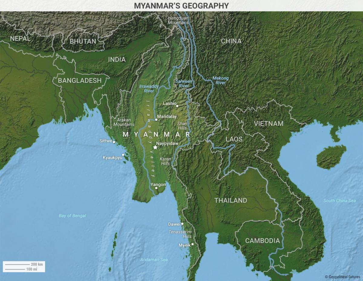 Burma heograpiya mapa