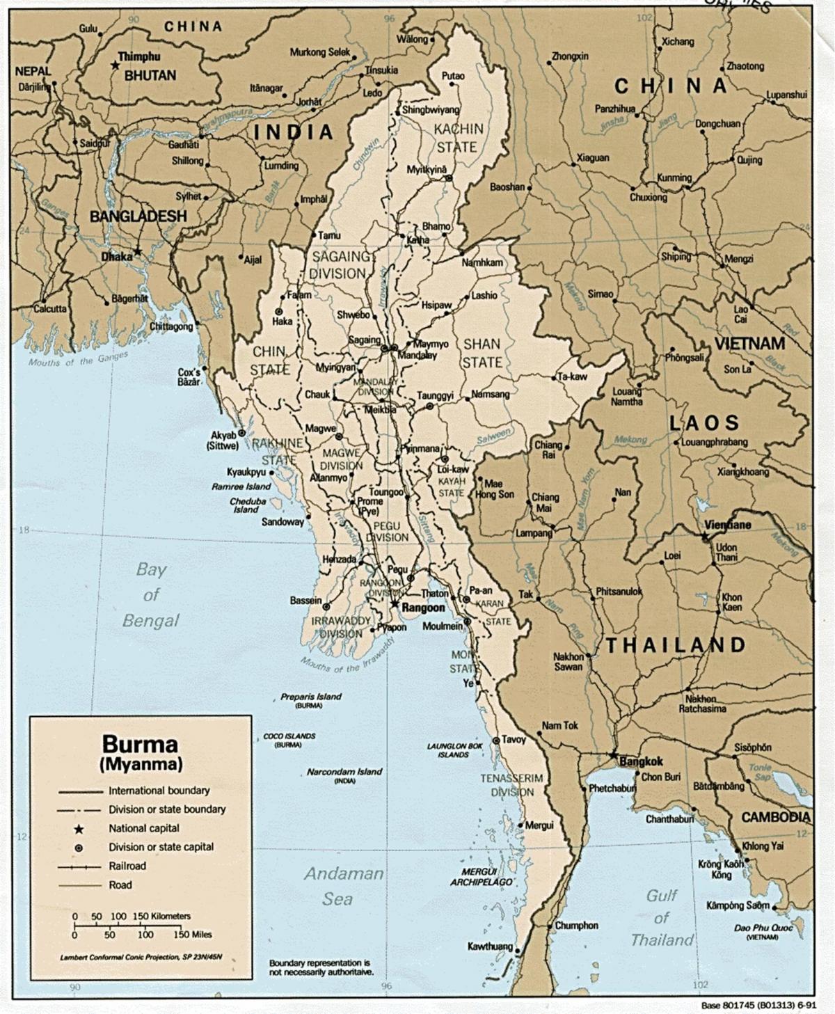 yangon Burma mapa