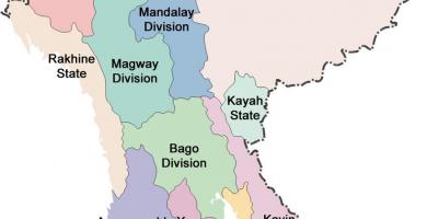 Myanmar mapa at estado