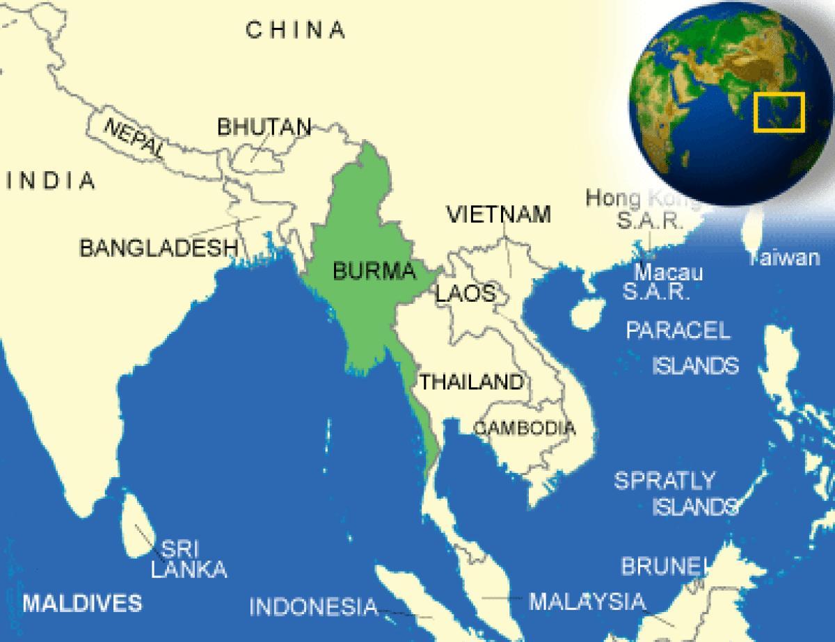 Burma o Myanmar mapa