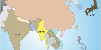 Myanmar sa mapa ng mundo